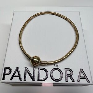 Pandora Shine Snake Chain Bracelet 8” 18K Gold Plated ALE MET 20cm
